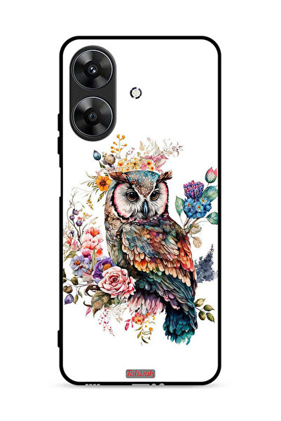 Tolwak غطاء حماية لهاتف Realme Note 60 4G بتصميم بومة فنية تجريدية