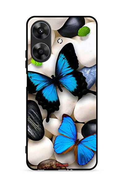 Tolwak غطاء حماية لهاتف Realme Note 60 4G بنقشة فراشات على أحجار