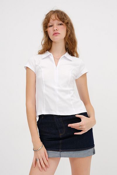 Addax Polo Neck Zippered T-Shirt P251093