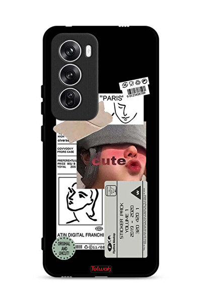 Tolwak غطاء حماية لهاتف Oppo Reno12 5G بملصق لطيف