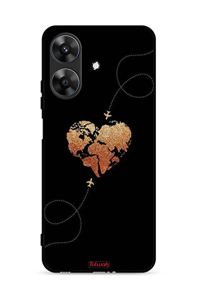 Tolwak غطاء حماية لهاتف Realme Note 60 4G برسومات طائرات تلامس القلب