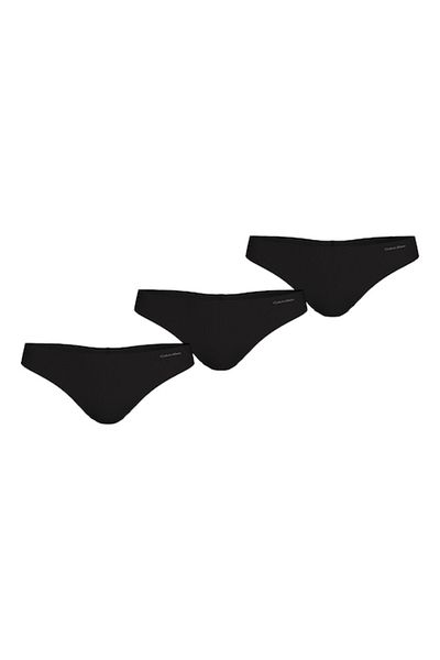 Calvin Klein Set tanga fără cusături cu logo - 3 perechi, Negru, XL