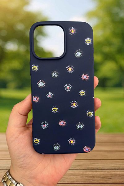 Vip Case iPhone 14 Plus /15 Plus - حافظة مطاطية كلاسيكية ممتصة للصدمات من السيليكون بنمط MINI EVIL EYE277