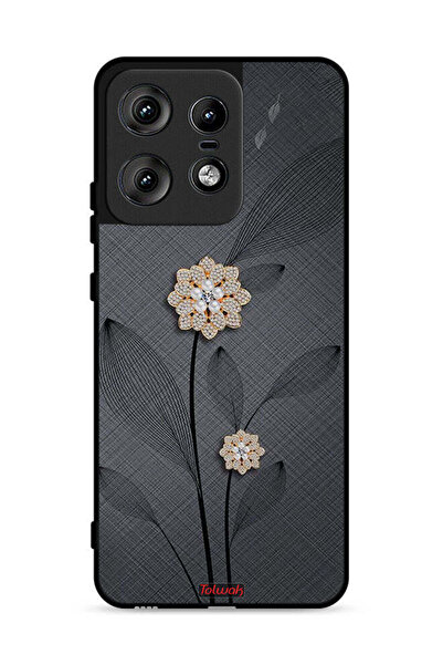 Tolwak غطاء حماية لهاتف موتورولا إيدج 50 برو 5G برسومات زهور ماسية