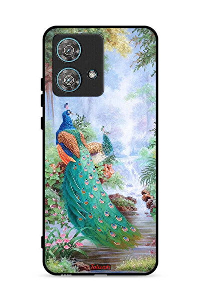 Tolwak غطاء حماية لهاتف موتورولا إيدج 40 نيو 5G بنقشة الطاووس