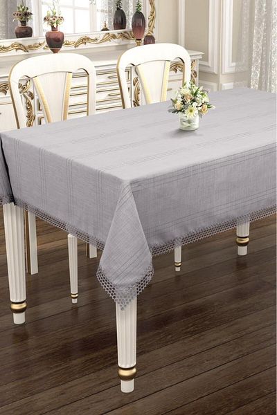 Çeyiz Diyarı Asu 160x220 см Единична покривка за маса, сива