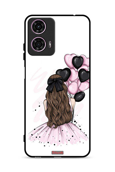 Tolwak غطاء حماية لهاتف موتورولا موتو جي 24 4G يحمل رسمة فتاة تحمل بالونات