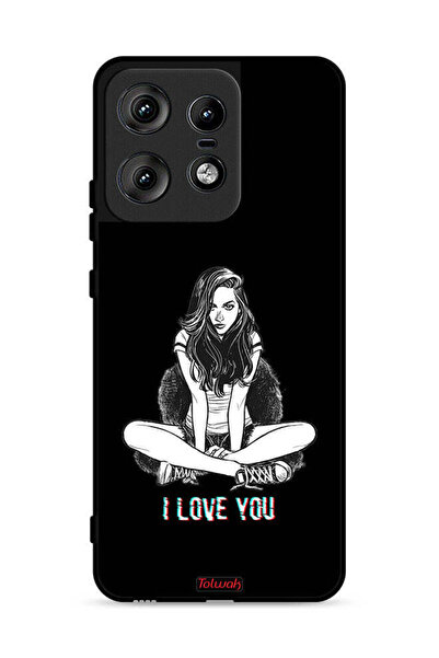 Tolwak غطاء حماية لهاتف موتورولا إيدج 50 برو 5G بطبعة "أحبك"