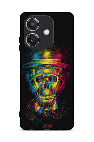 Tolwak غطاء حماية Oppo A3 5G بتصميم جمجمة وقبعة ملونة وفن خيالي