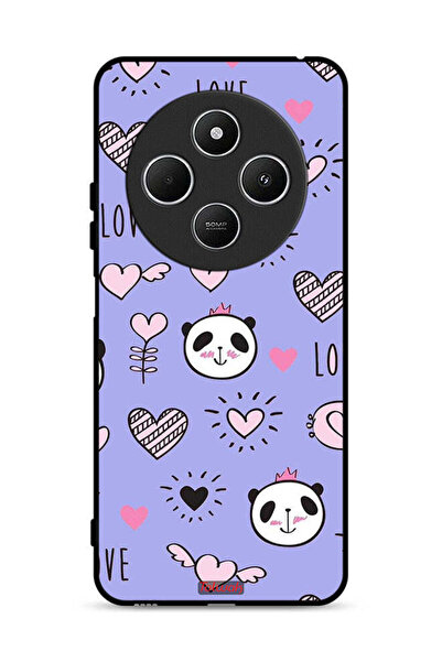 Tolwak Xiaomi Redmi 14R 5G Protective Case Cover Love And Panda Doodle