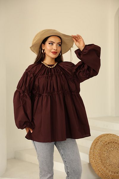 Vegove Daisy Flower Tunic Bitter Brown