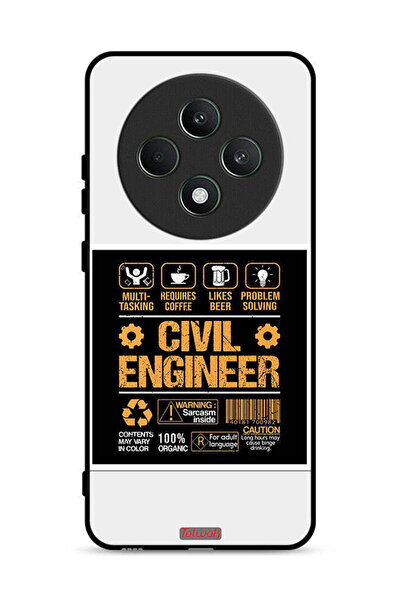 Tolwak جراب حماية لهاتف Oppo Reno12 F 5G، ملصق مهندس مدني