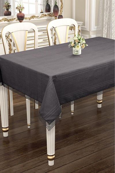 Çeyiz Diyarı Asu 160x220 cm Μονό Τραπεζομάντιλο Ανθρακί