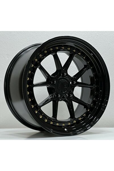SLK -8123 8.5*19 5*120 ET30 72.56 GLOSS BLACK+GOLD RIVET