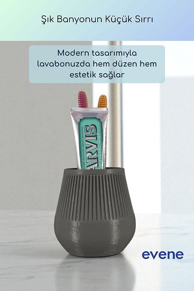 Evene Θήκη οδοντόβουρτσας Βάση οδοντόβουρτσας Βάση οδοντόβουρτσας Σκούρο γκρι Χρώμα Μοντέλο 88