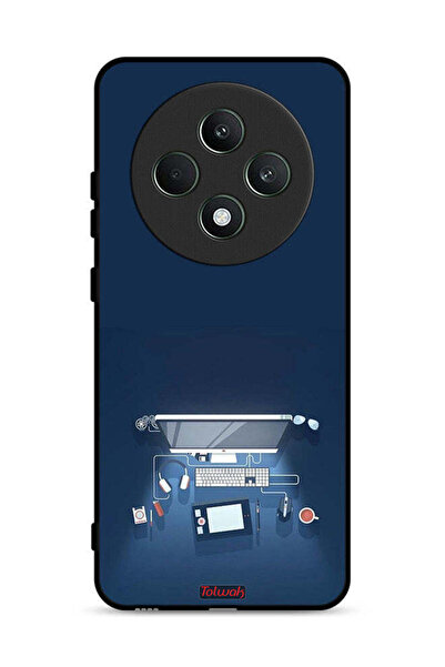 Tolwak غطاء حماية لهاتف Oppo Reno12 F 5G بتصميم فني على شكل مكتب كمبيوتر
