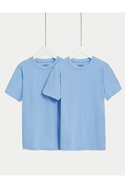 Marks & Spencer 2’li Unisex Saf Pamuklu Okul Tişörtü (2–16 Yaş)