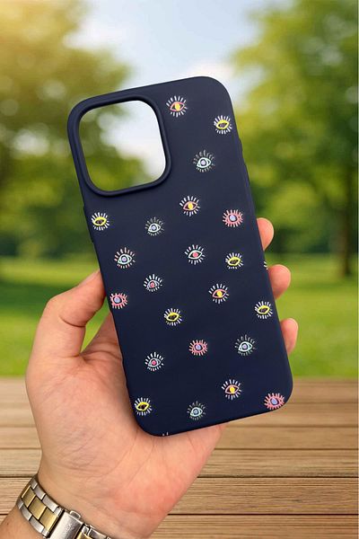 Vip Case iPhone 14 Plus /15 Plus - حافظة مطاطية كلاسيكية ممتصة للصدمات من السيليكون بنمط MINI EVIL EYE277