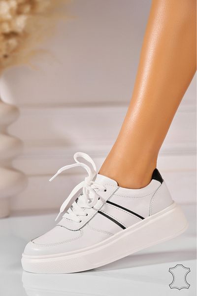 Joana Black Ellandra Genuine Leather Sneakers