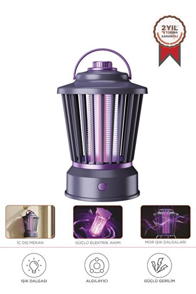 Torima Elektrikli Sinek Öldürücü Şarjlı Uv Işıklı Lamba Sivrisinek Kovucu Sineksavar SSK12 Siyah