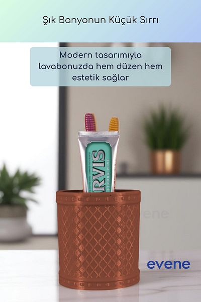 Evene Θήκη οδοντόβουρτσας Βάση οδοντόβουρτσας Βάση οδοντόβουρτσας Σκούρο καφέ Χρώμα Μοντέλο 90