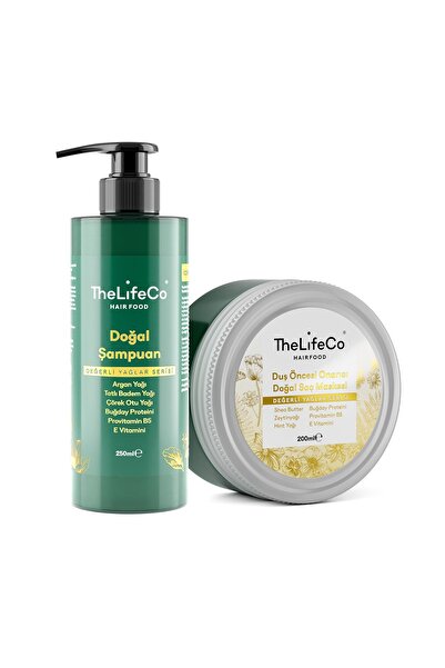 The LifeCo Derin Bakım - Doğal Şampuan 250 ml & Onarıcı Doğal Saç Maskesi 200 ml