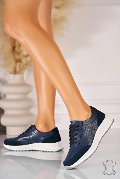 Joana Αθλητικά παπούτσια Nelle από φυσικό δέρμα σε μπλε σκούρο χρώμα