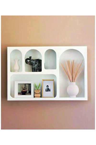 dedeler dekor BOHEM TARZI AHŞAP DUVAR RAFI/ KİTAPLIK (60x40x15)