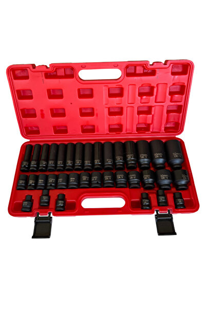 Hırdavat Profesyonel 35 Parça 1/2" Darbeli Lokma Seti - CR-V Çelik | Sanayi Tipi, Cırcır Uyumlu