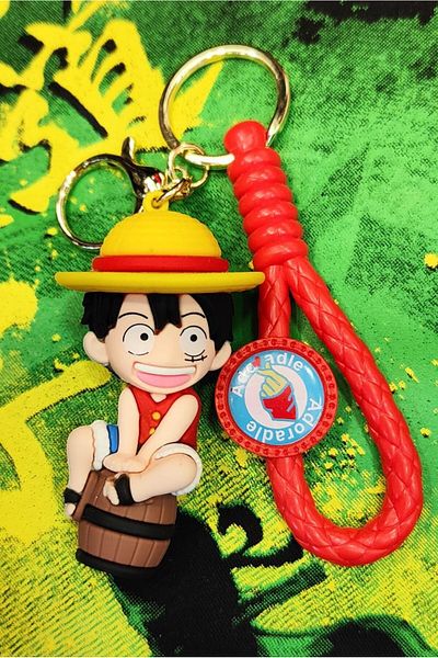FG KONNİCHİWA سلسلة مفاتيح كرتونية لطيفة على شكل دمية سيارة وحقيبة زينة من ANIME ONE PIECE وNARUTO KEYCHAIN