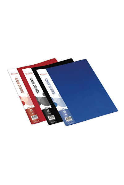 Ticon 80'li Sunum Dosyası 3 Adet (siyah-kırmızı-mavi)