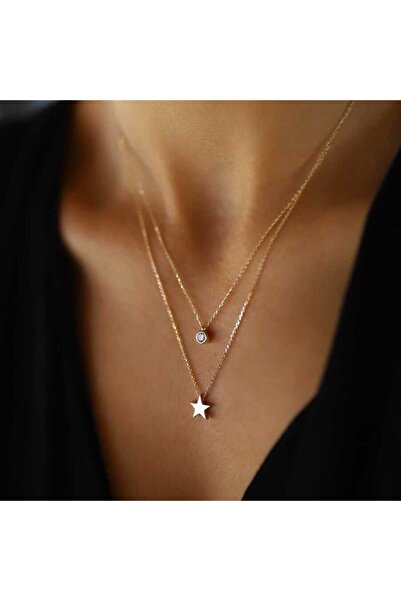 Cherry by Özkonak İkili Yıldızlı Kolye