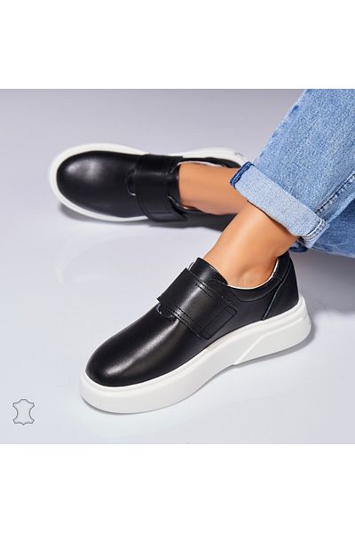 Joana Black Zeyda Genuine Leather Sneakers