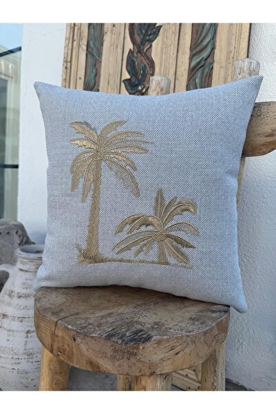 ref crea Palm Deneli Throw Pillow Cover Brown