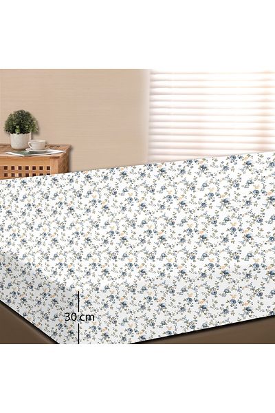 Evim Arora 100% βαμβακερό διπλό σεντόνι Indigo - 160x200+30 cm