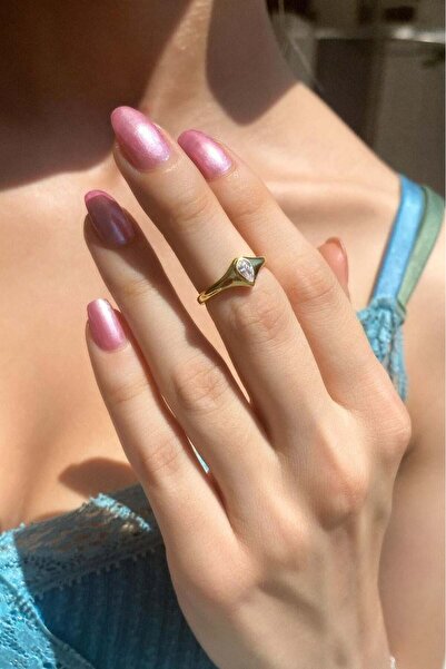 Spossy Silver Jewelry 925 Ayar Gümüş, 14 Ayar Gold, Beyaz Damla Taşlı Eklem/S...