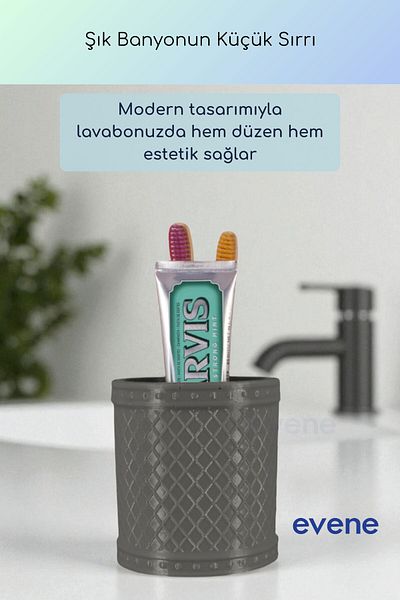 Evene Θήκη οδοντόβουρτσας Βάση οδοντόβουρτσας Βάση οδοντόβουρτσας Σκούρο γκρι Χρώμα Μοντέλο 90