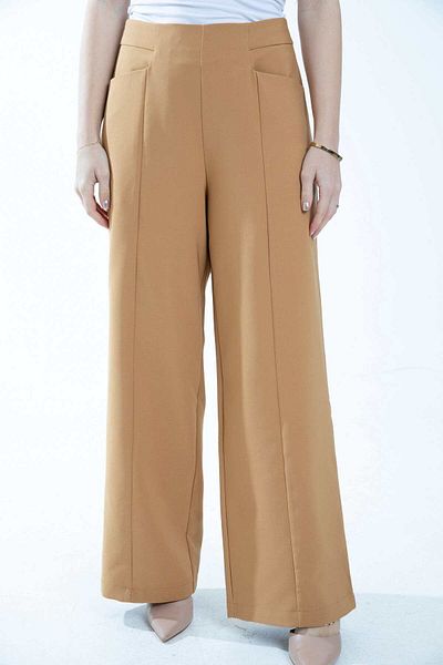 mica Women's Wide-Leg High-Waisted Solid Color Trousers
