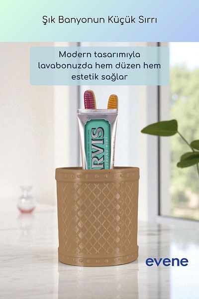 Evene Θήκη οδοντόβουρτσας Θήκη οδοντόβουρτσας Βάση οδοντόβουρτσας Θήκη οδοντόβουρτσας Milk Coffee Color Model 90