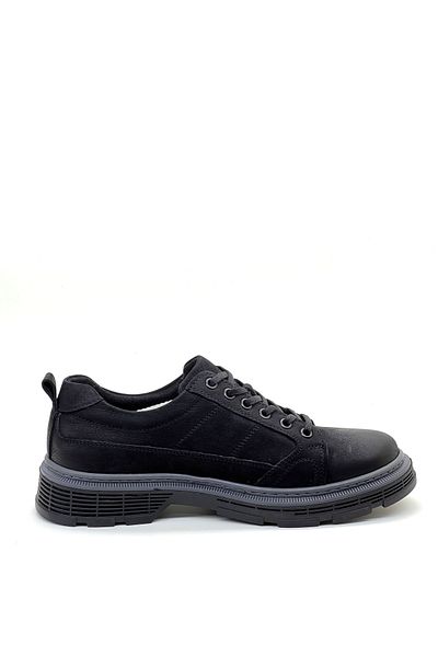 grado Genuine Leather Men's Daily Shoes Black Nubuck 1806