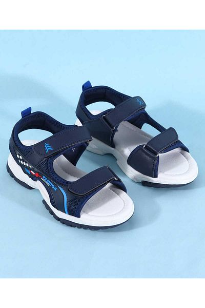 Pine kids Pine Kids Sandals with Velcro Closure & Text Applique - Blue