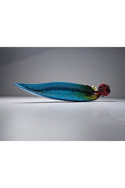 DNC El Yapımı Epoksi Nar Figürlü Yaprak Tütsülük (35cm) | Dekoratif Hediyelik