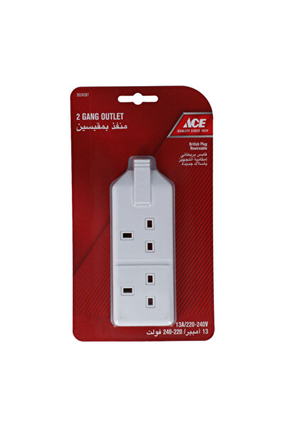 ACE 13A 220V 2 Socket Heavy Duty Plug