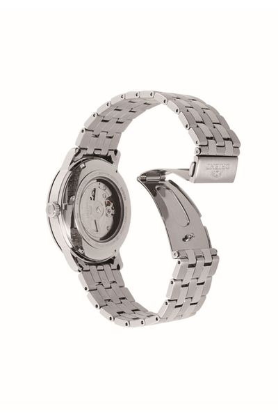 Orient Symphony Ra-Ac0F09L30B Automatic Steel Grey Navy Blue Dial Sapphire Glass 42mm Men Wristwatch