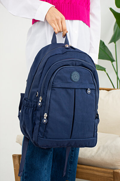 NEMO BAGS Синій унісекс рюкзак, шкільний рюкзак для подорожей з підтримкою ноутбука, тканина Crinkle, 20 л, 40x30 см