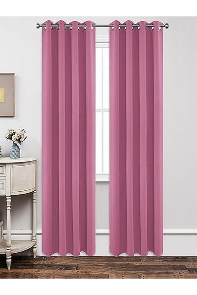 Metropolitan Concept Set of 2 full blackout curtains, worked on staple rings
