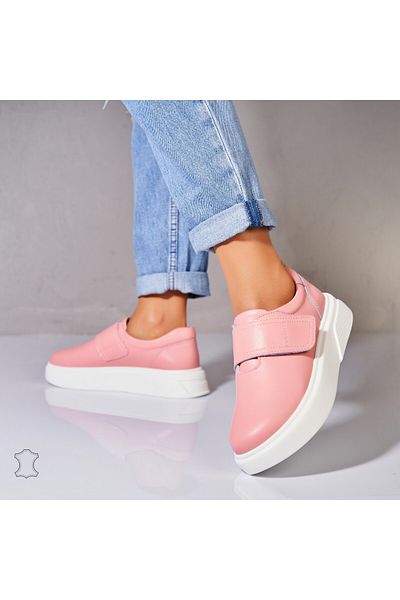 Joana Pink Zeyda Natural Leather Sneakers