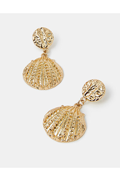 Accessorize Deniz Kabuğu Küpe Gold