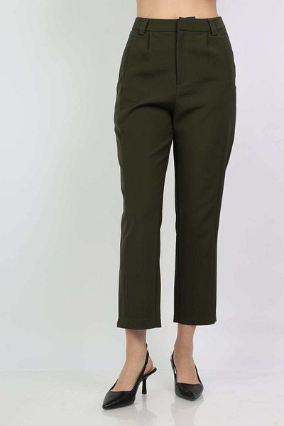mica Women's Solid Long Zipper Formal Trousers