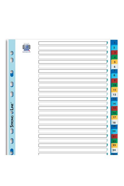Oxford Index numeric din plastic A4 1-31, 31 de coli per set, 11 găuri pentru arhivare, culori asortate